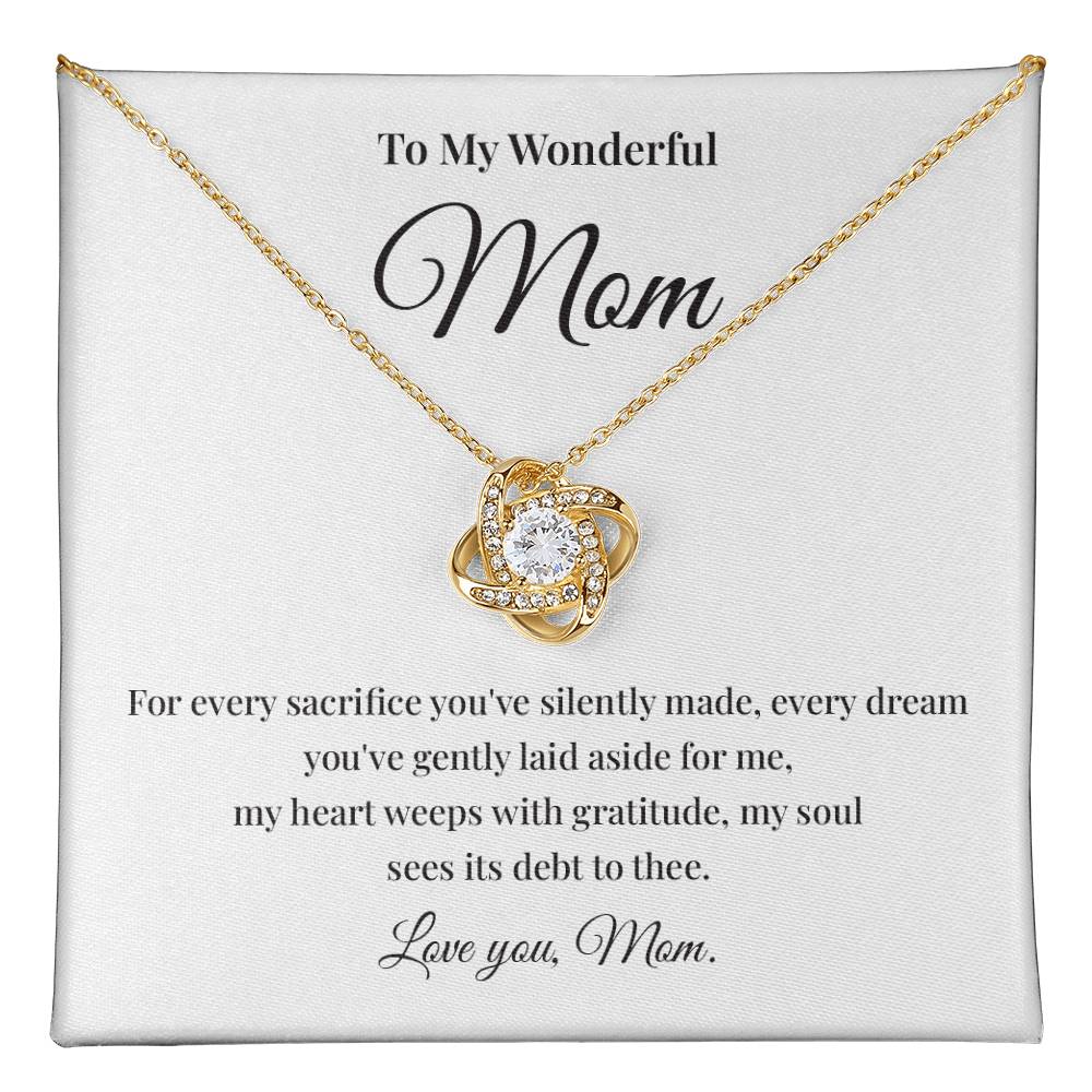 Necklace Gift for Wonderful Mom With Love Knot Pendant