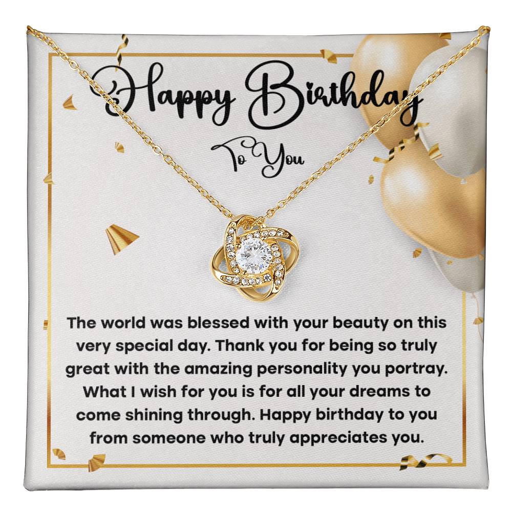 Birthday Necklace Gift for Her – Heartfelt Message Card