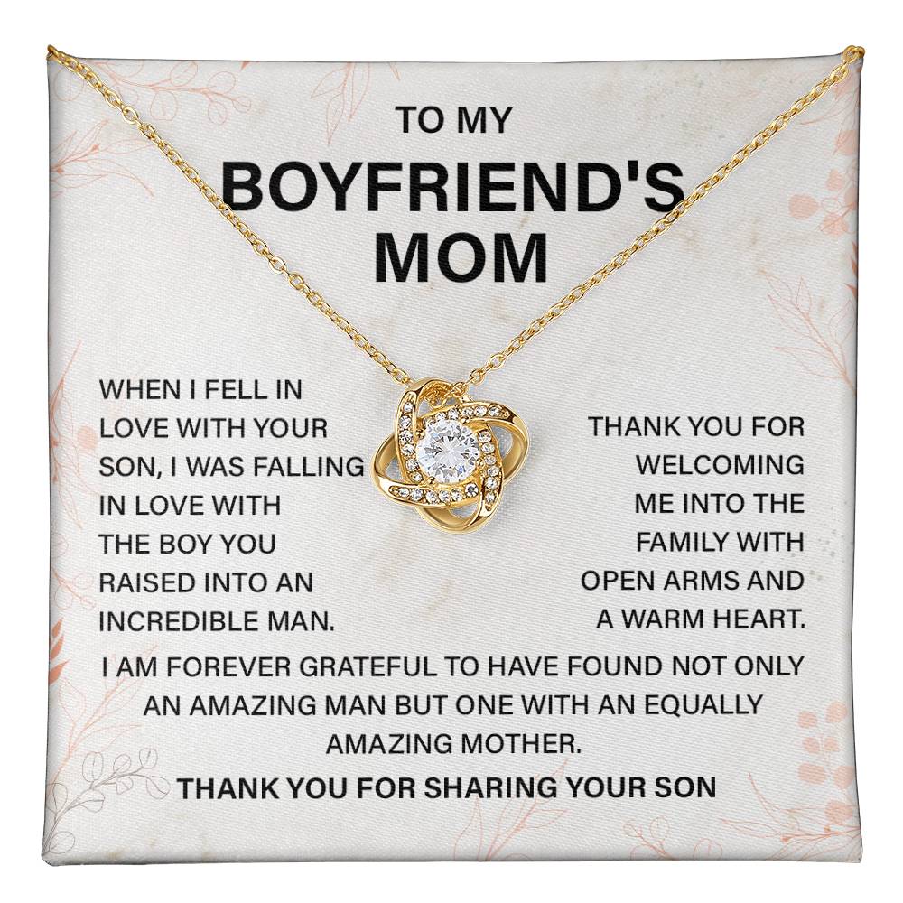 Boyfriend’s Mom Gift Necklace with Message Card Box