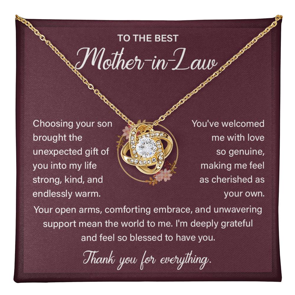 To the best mother-in-law choosing your son.