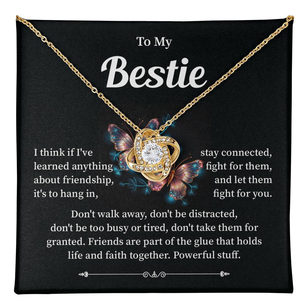 Bestie Necklace Gift with Heartfelt Message Card for Friends