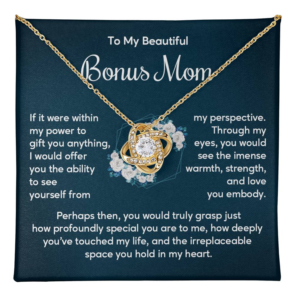Bonus Mom Necklace Gift with Heartfelt Message Card