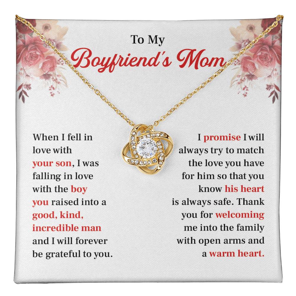 Boyfriend's Mom Necklace Gift with Message Card