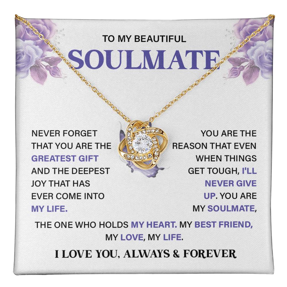 Soulmate Necklace Gift for Her – Card & Gift Box