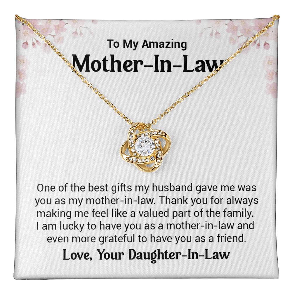 Mother-in-Law Necklace from Bride with Thank You Note