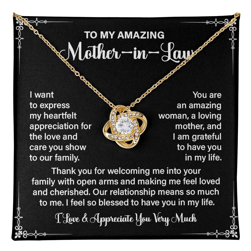 Mother-in-Law Necklace Gift with Appreciation Message