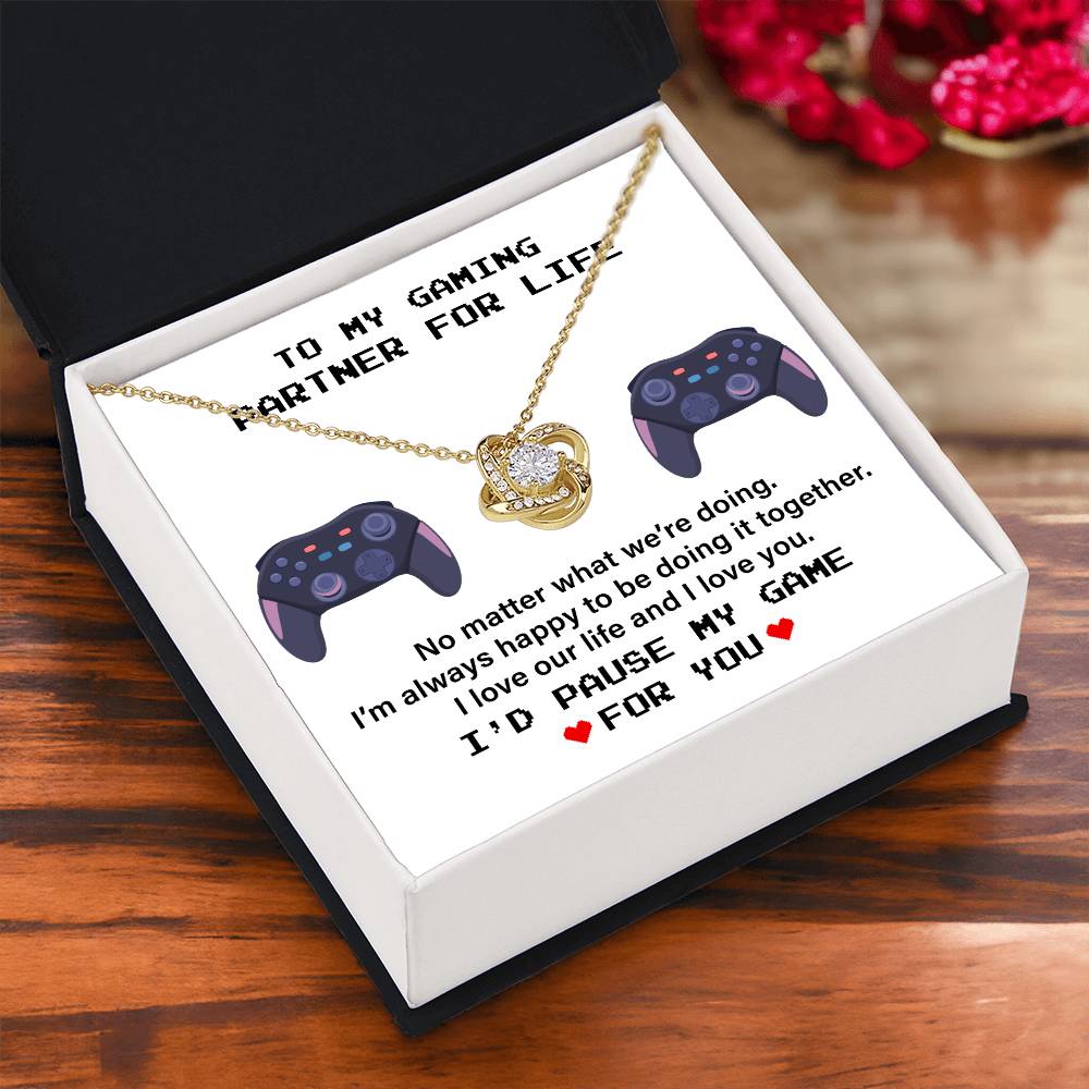 Gaming Partner Necklace Gift with Love Message Card