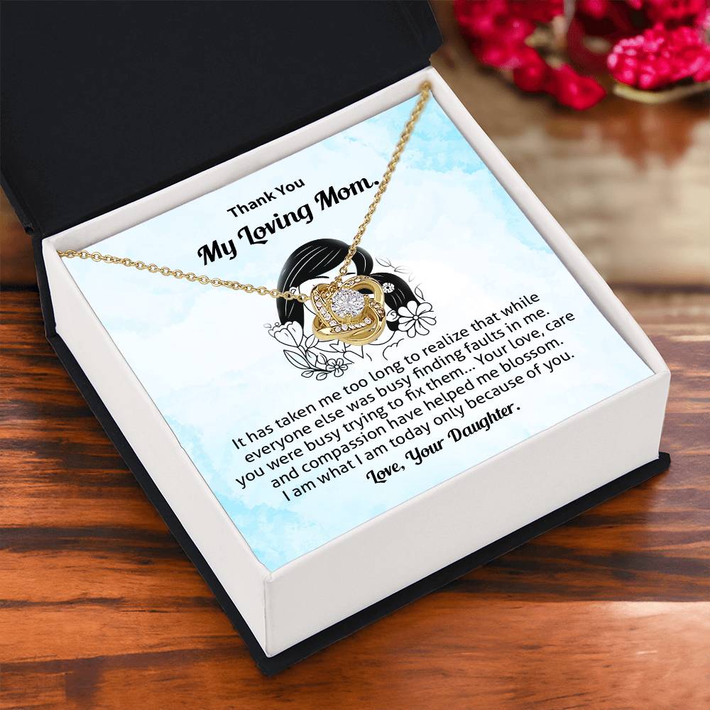 Thank You Mom Necklace Gift from Daughter Card