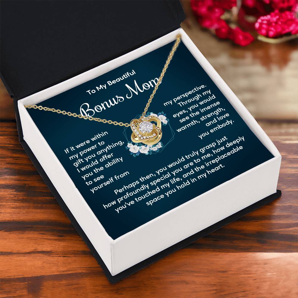 Bonus Mom Necklace Gift with Heartfelt Message Card
