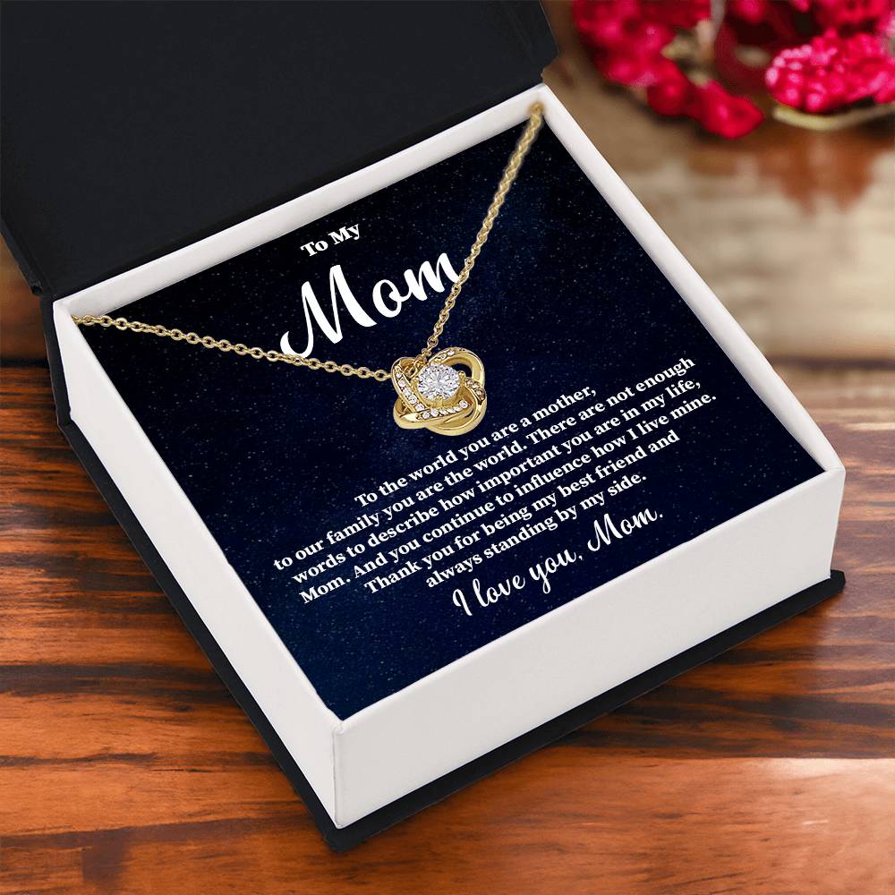 To My Mom Necklace Gift – You Are the World Message Card