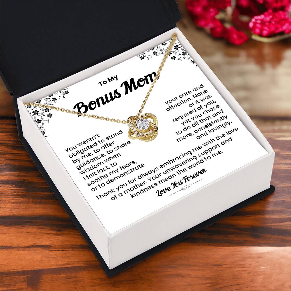 Bonus Mom Necklace Gift with Loving Message