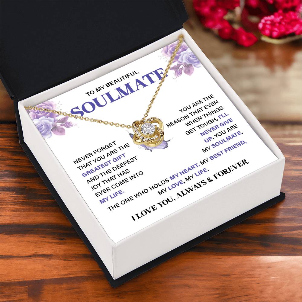 Soulmate Necklace Gift for Her – Card & Gift Box