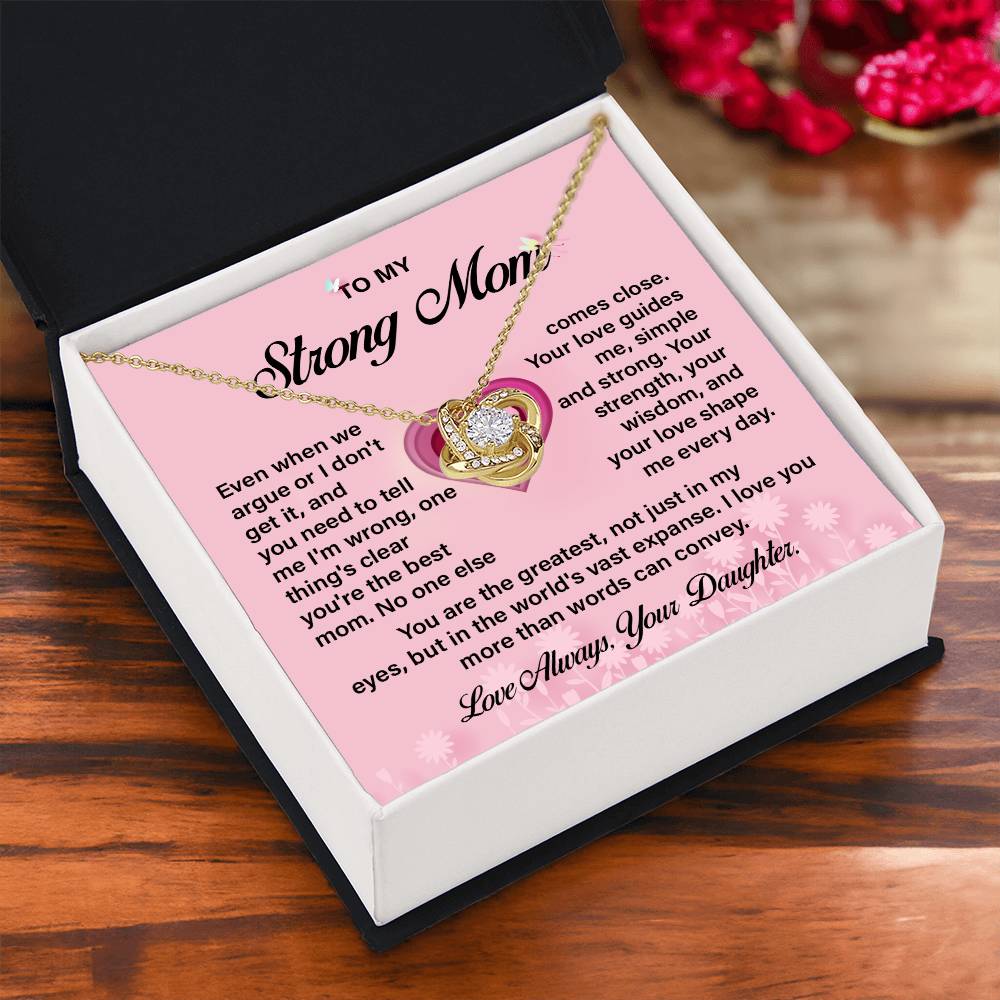 Strong Mom Necklace Gift from Daughter with Love
