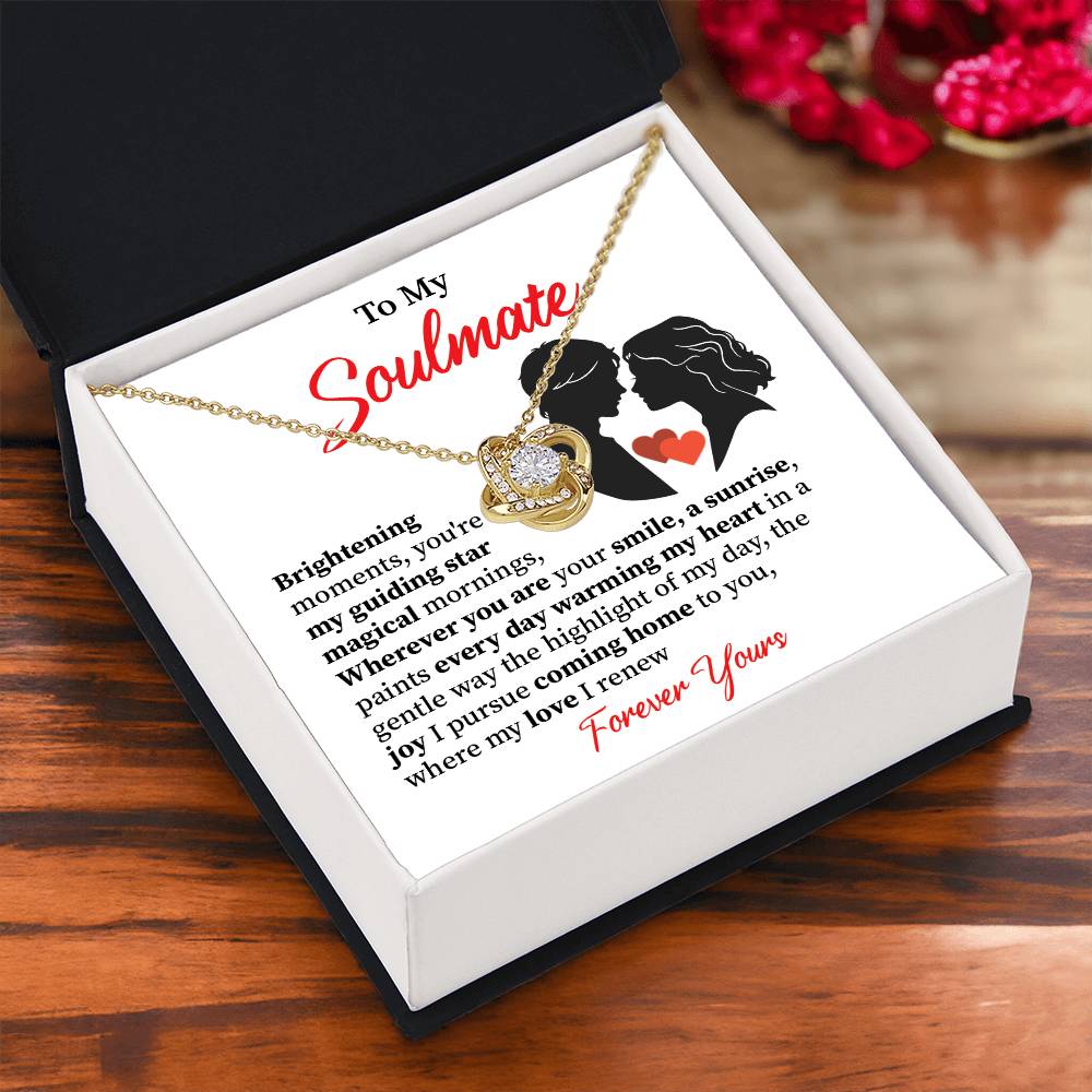 Soulmate Necklace Gift for Her with Love Message