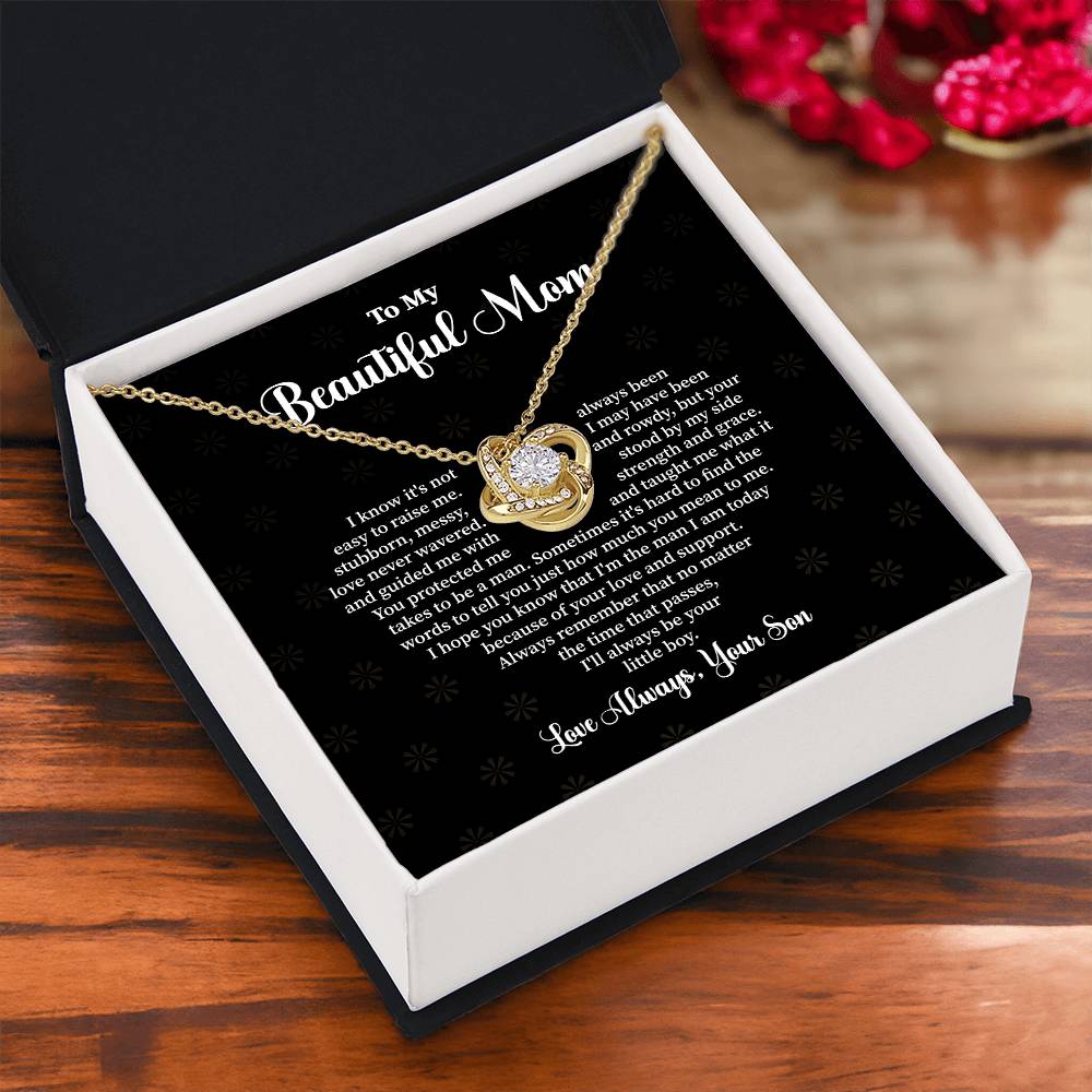 Mother Necklace from Son – with Gift Box & Message Card