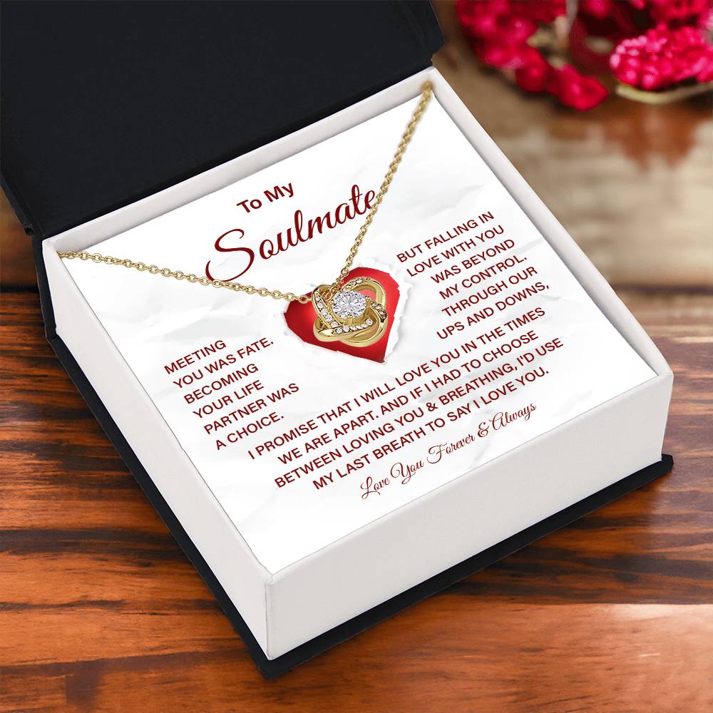 Soulmate Gift Necklace with Message Card & Box