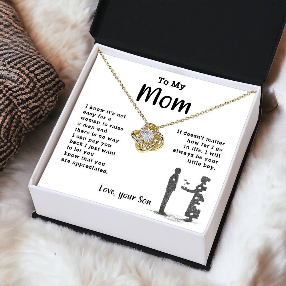 Necklace Gift for Mom From Son With Message & Jewelry Box