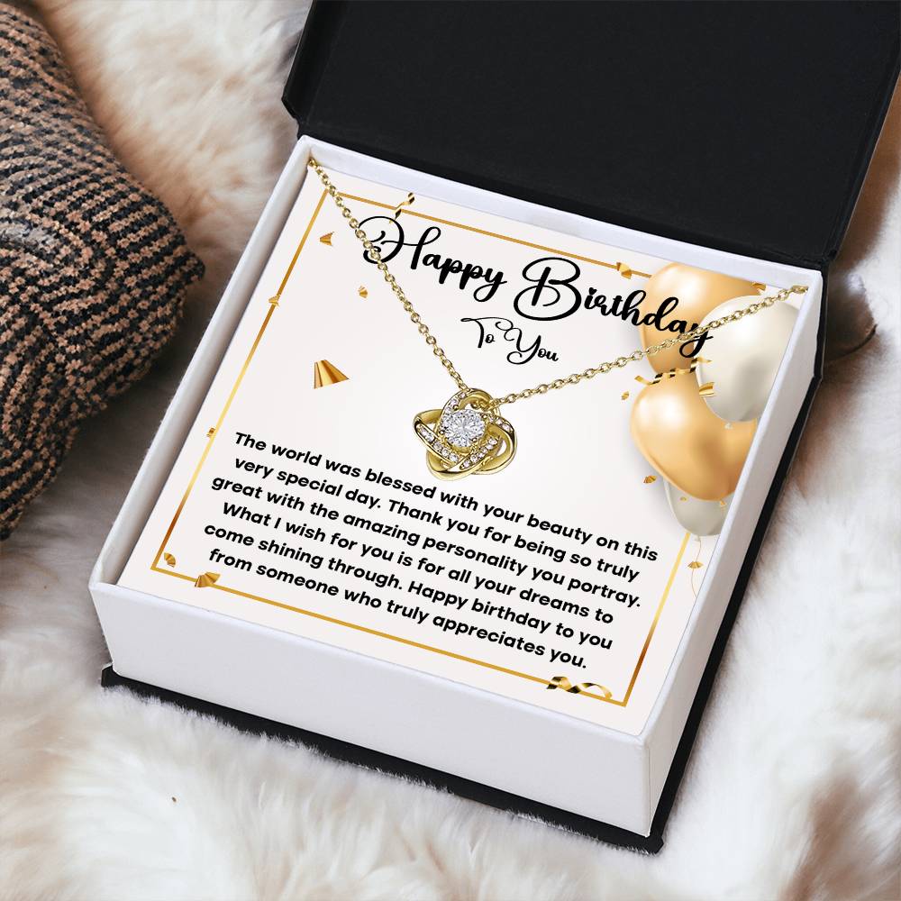 Birthday Necklace Gift for Her – Heartfelt Message Card