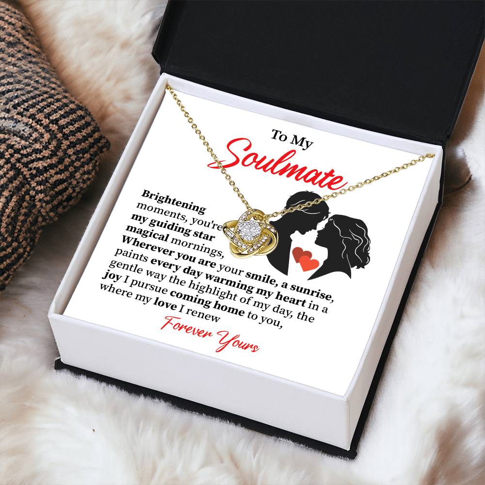 Soulmate Necklace Gift for Her with Love Message