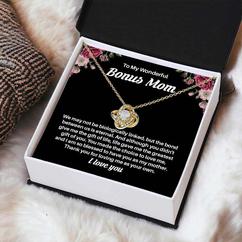 Bonus Mom Necklace Gift – Thank You for Loving Me