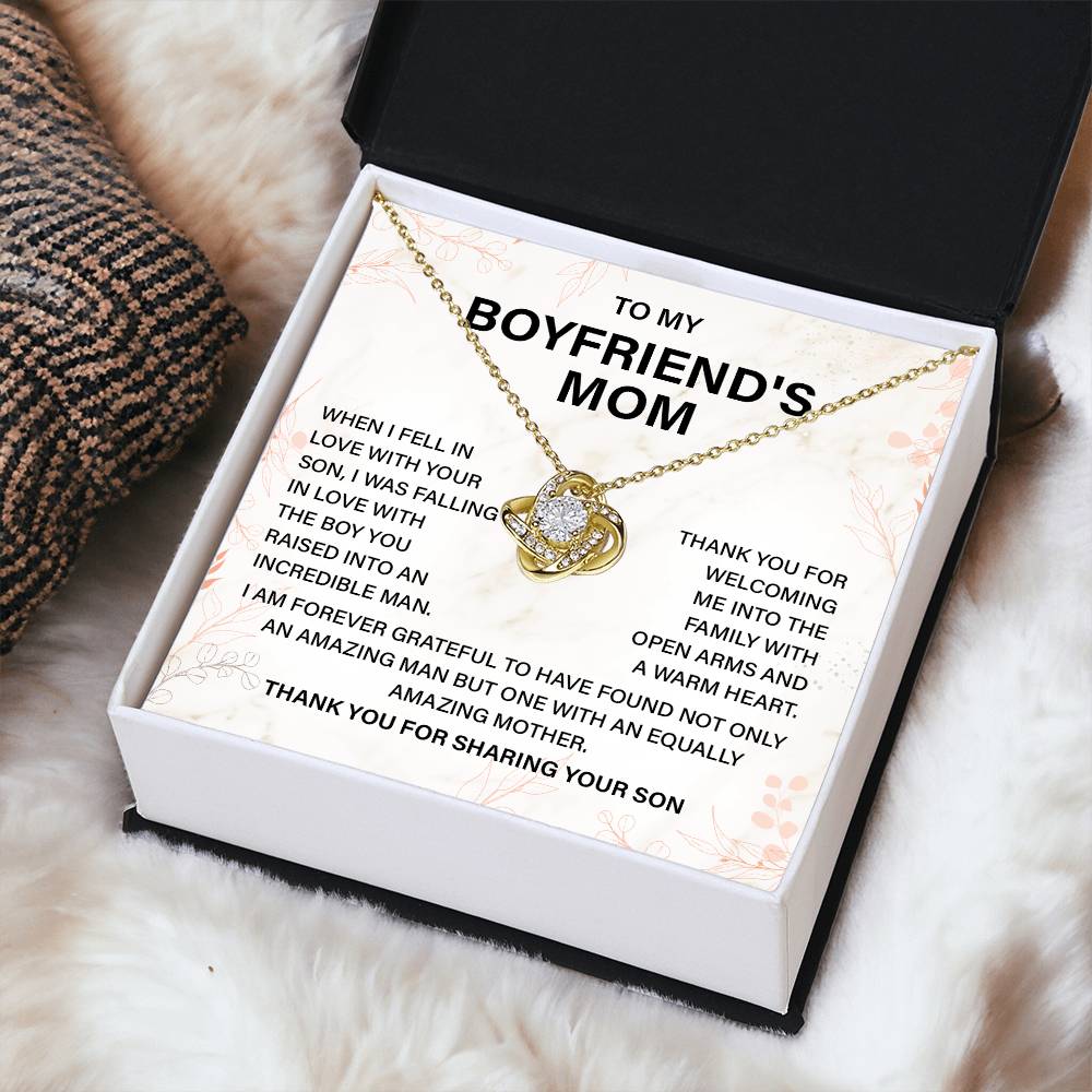 Boyfriend’s Mom Gift Necklace with Message Card Box