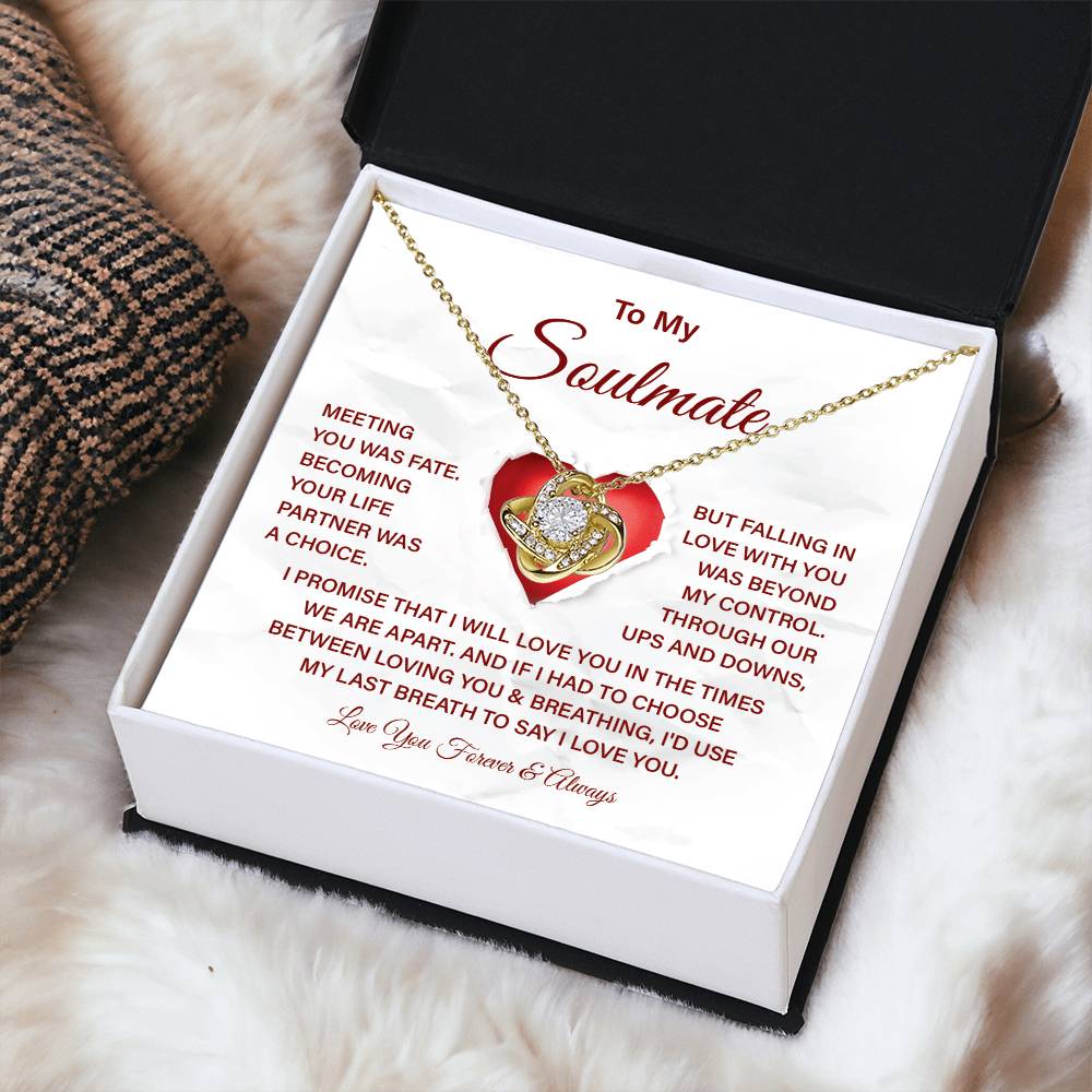 Soulmate Gift Necklace with Message Card & Box