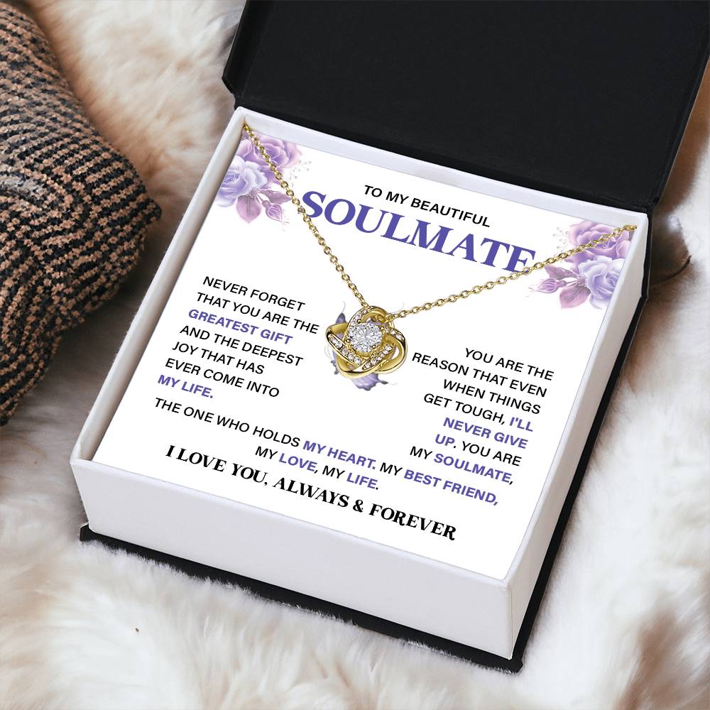 Soulmate Necklace Gift for Her – Card & Gift Box
