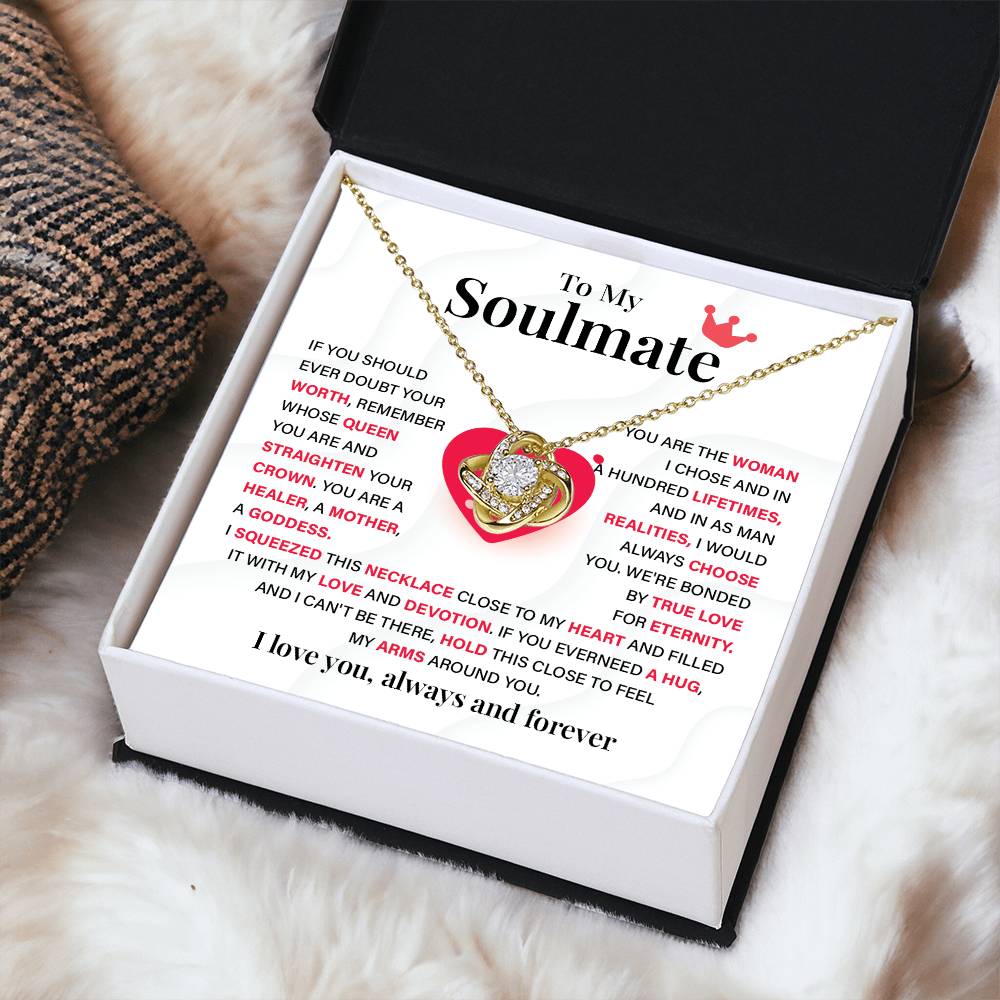 Soulmate Gift Necklace for Her – Message Card Included