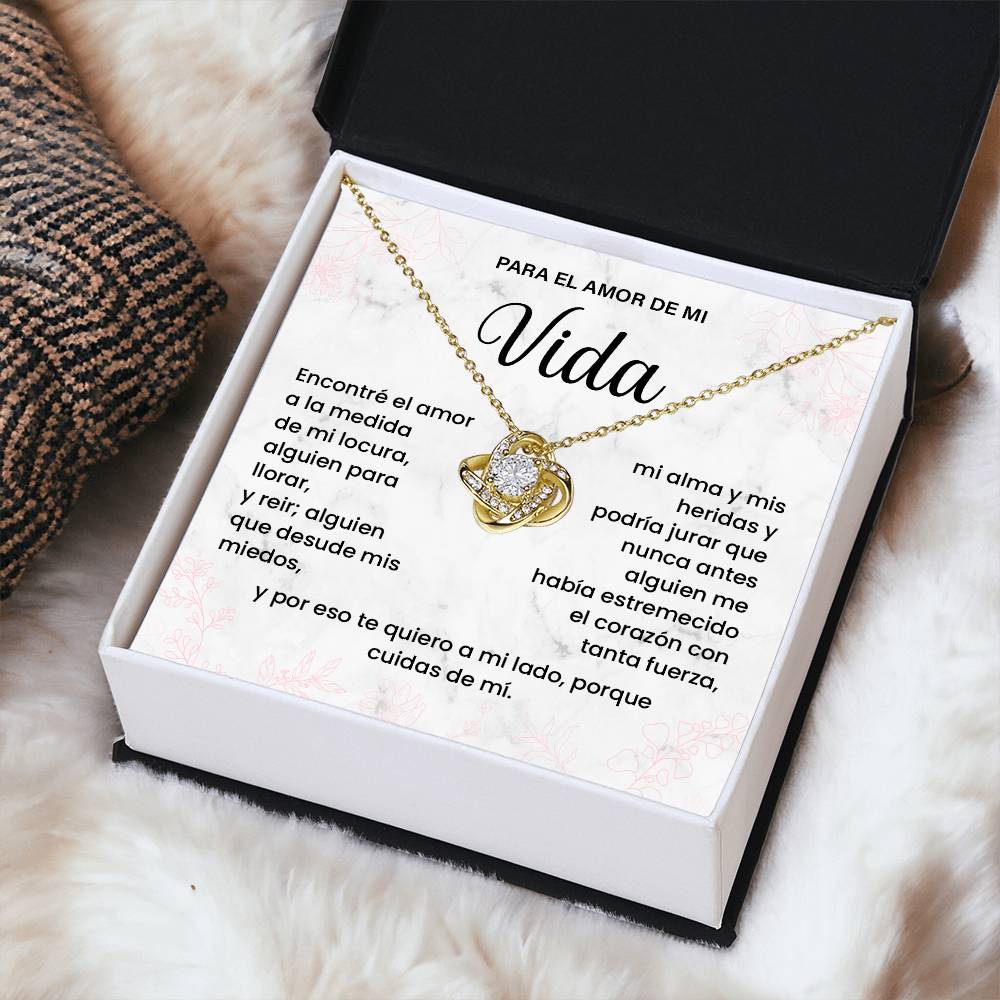 To the Love of My Life Necklace with Spanish Message Card