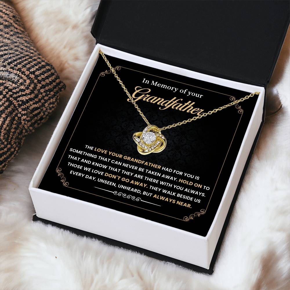 Necklace Gift in Memory of Grandfather With Message Card