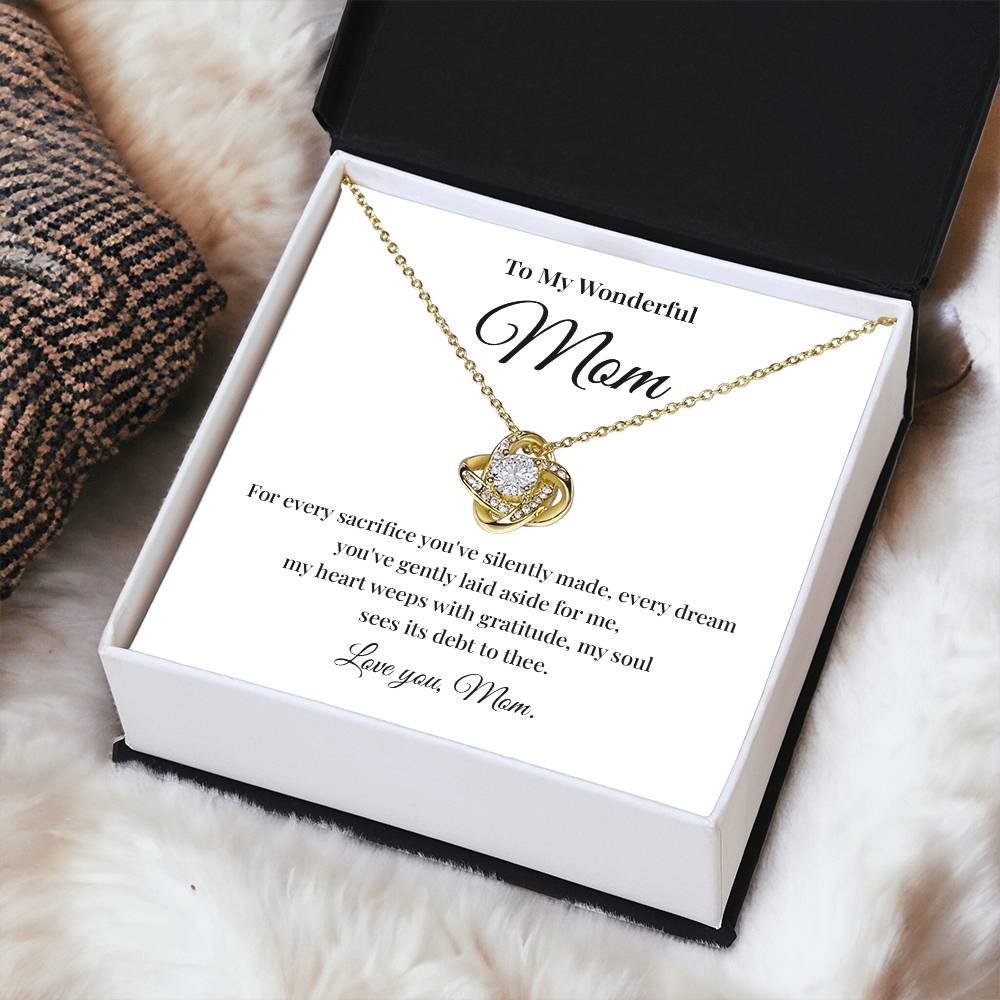 Necklace Gift for Wonderful Mom With Love Knot Pendant