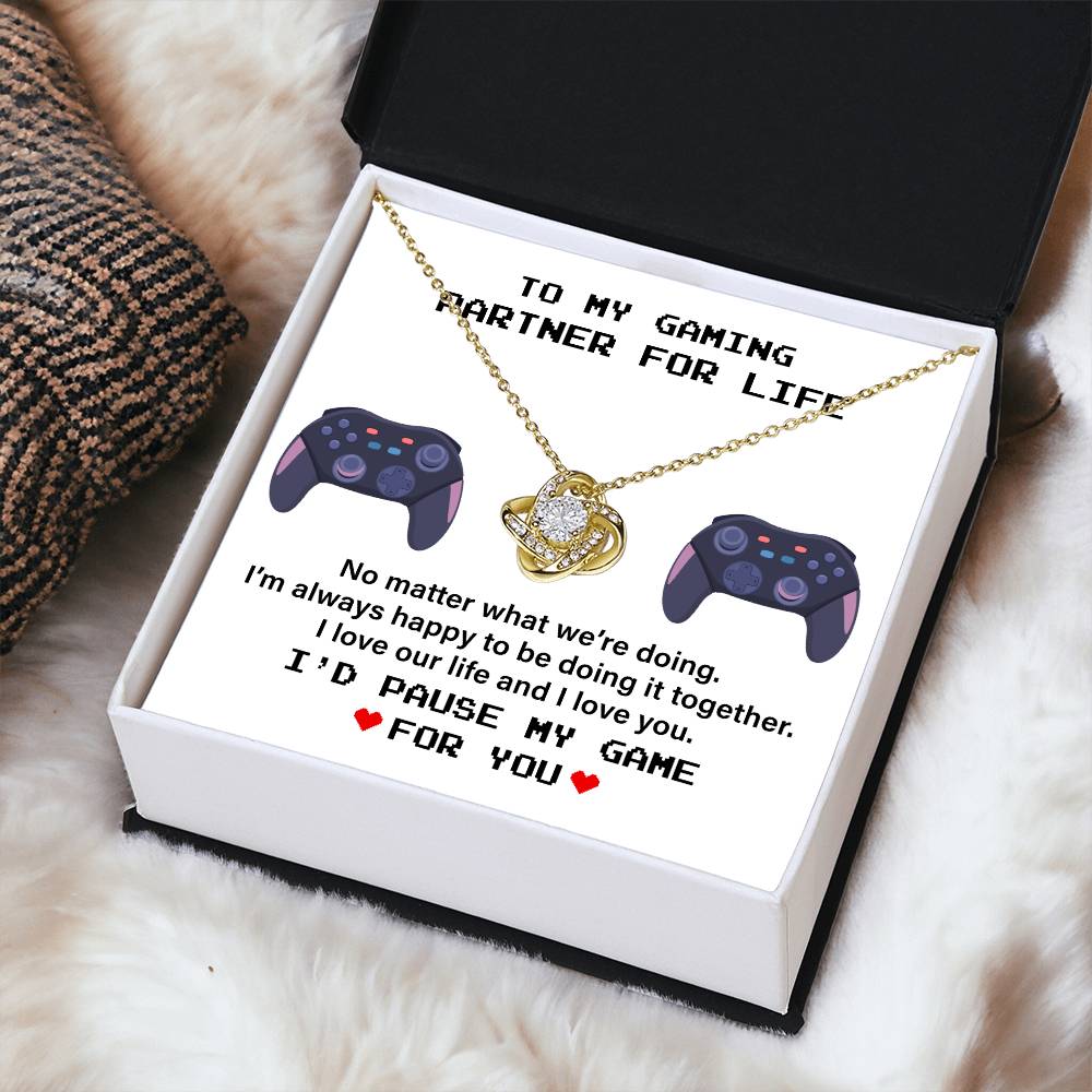 Gaming Partner Necklace Gift with Love Message Card