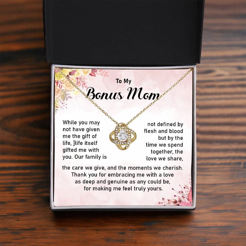 Bonus Mom Necklace Gift with Meaningful Message
