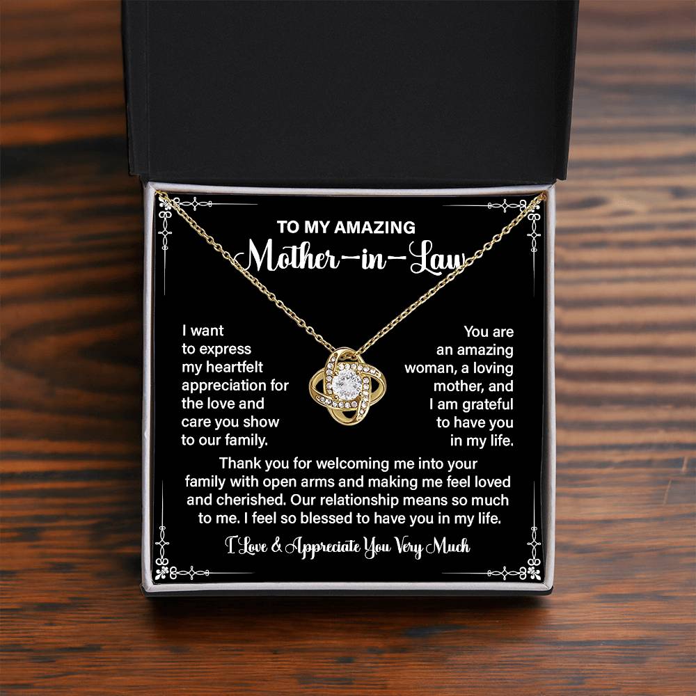 Mother-in-Law Necklace Gift with Appreciation Message