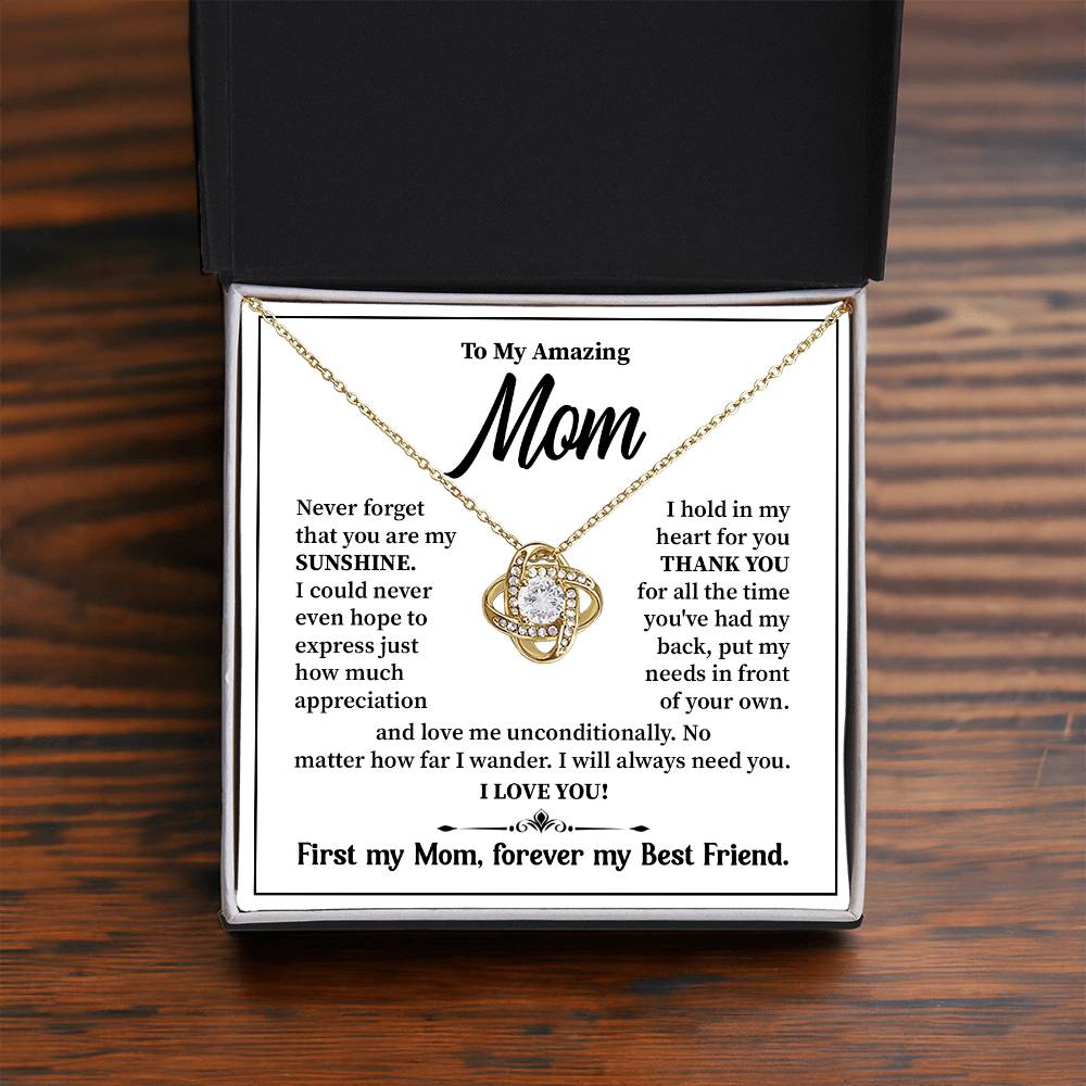 Mom Necklace Gift from Daughter – Best Friend Message Card