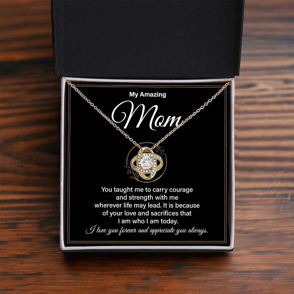 Amazing Mom Necklace Gift with Strength Message