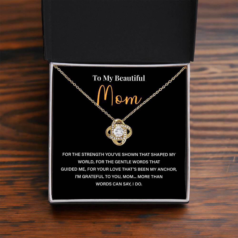 Mom Necklace Gift From Daughter Or Son With Message Card