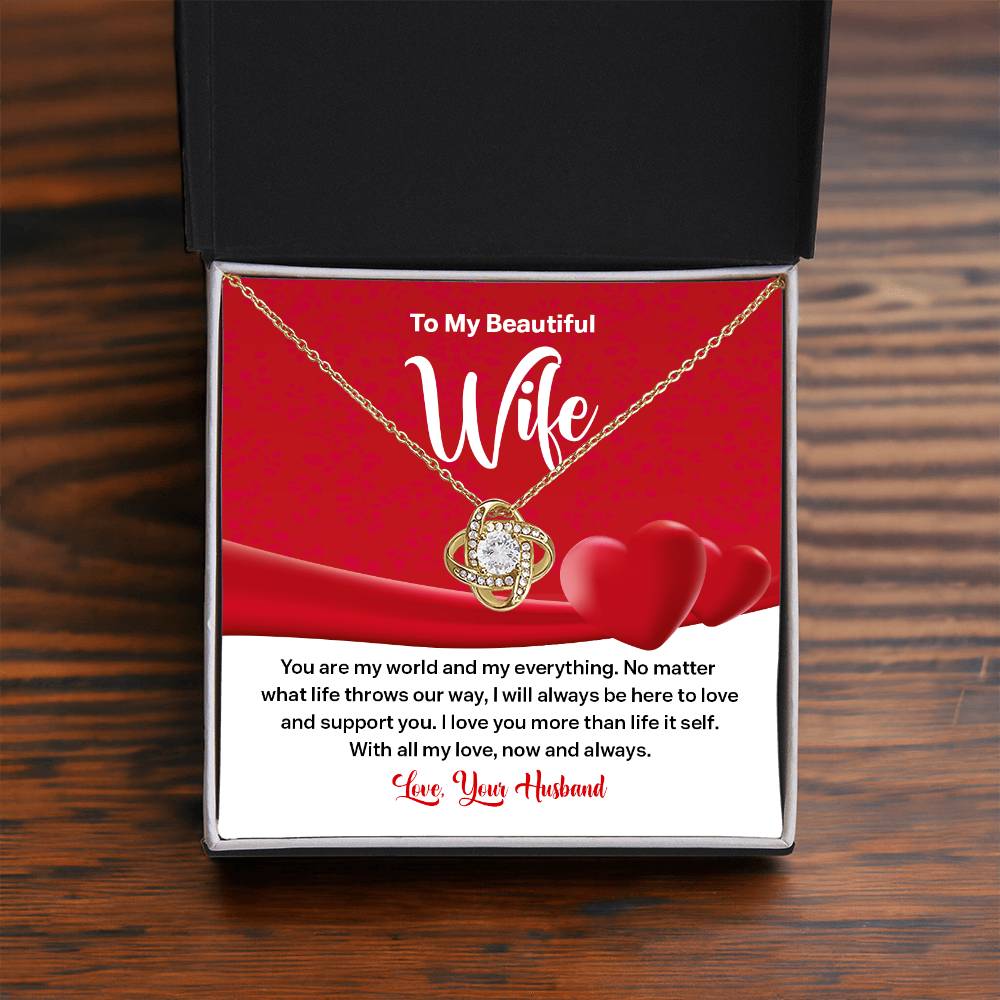 Wife Necklace Gift from Husband – Message Card Box