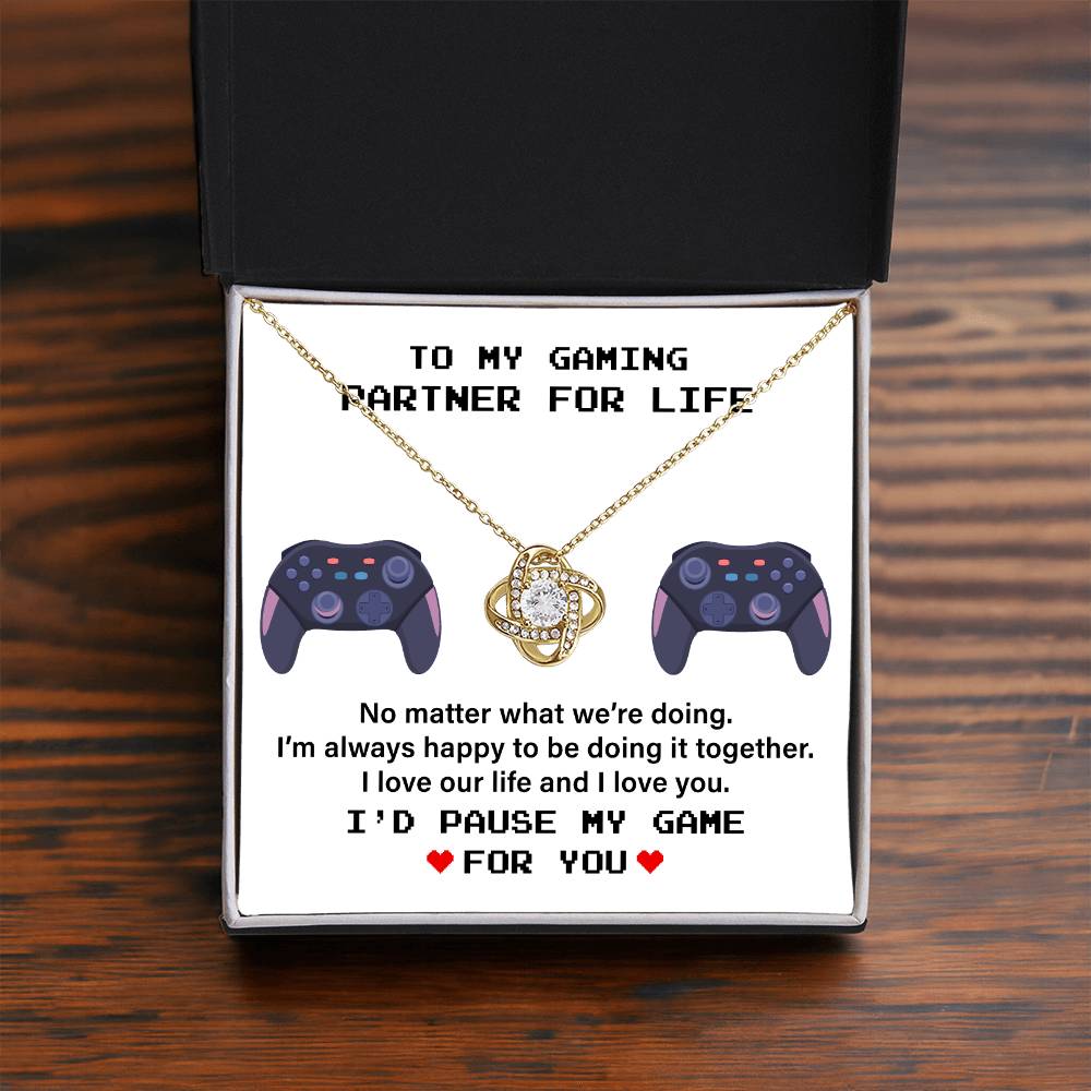 Gaming Partner Necklace Gift with Love Message Card