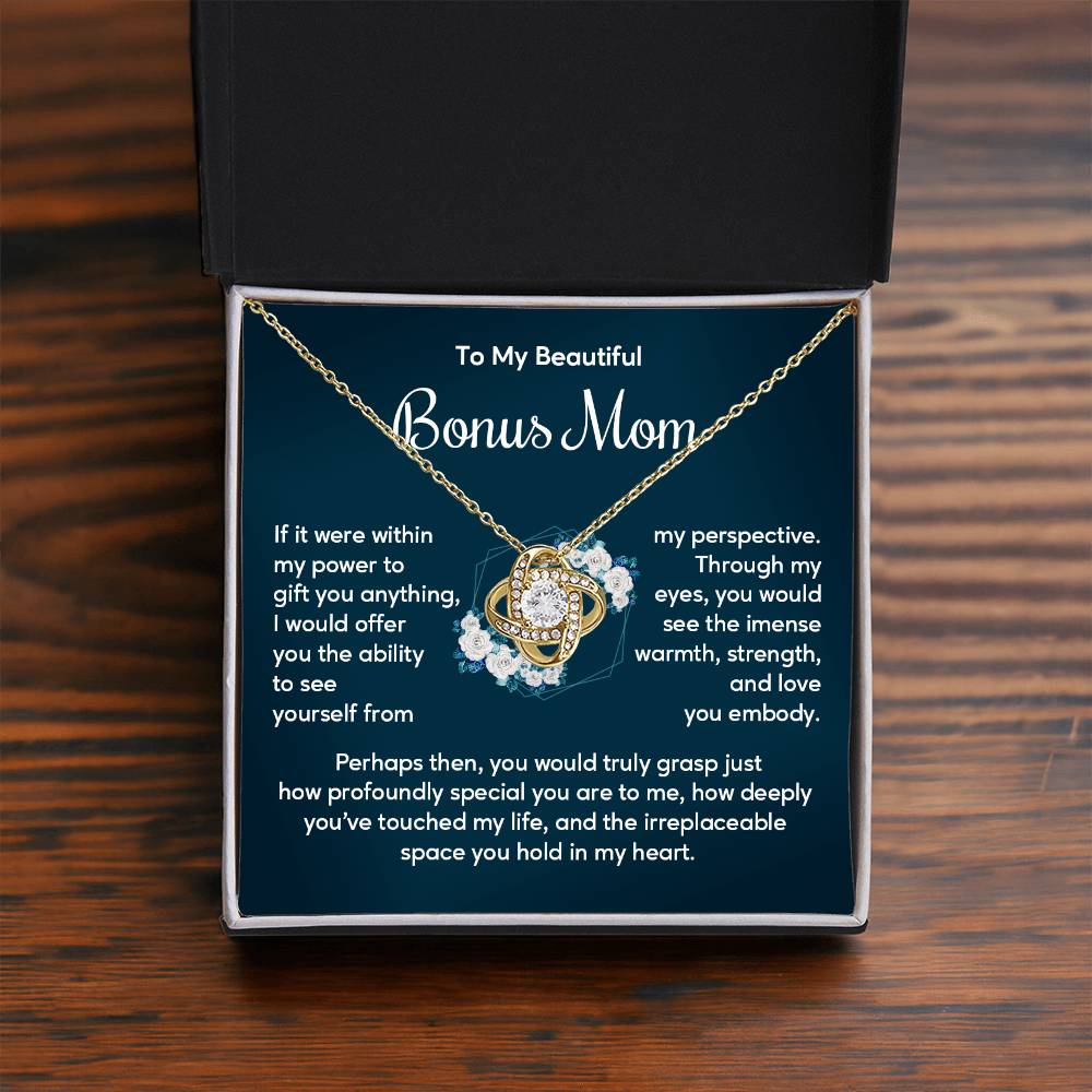 Bonus Mom Necklace Gift with Heartfelt Message Card