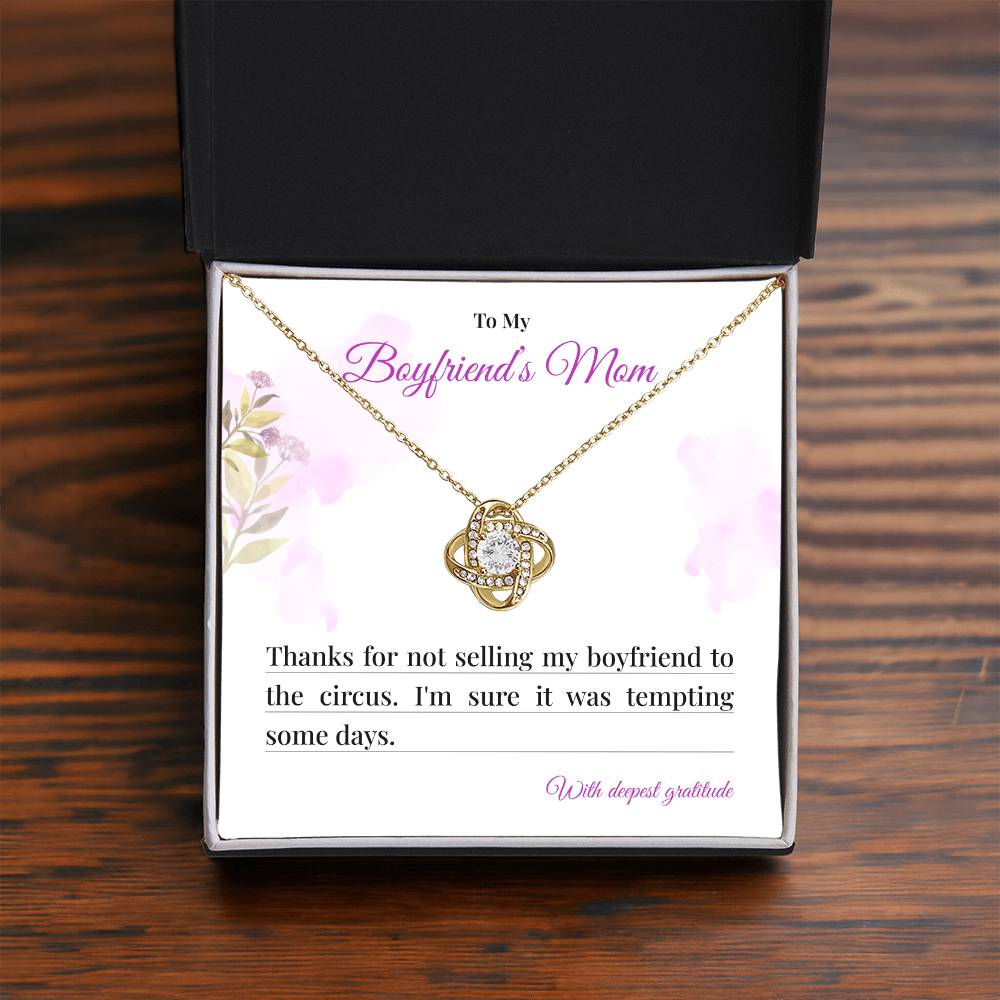 Boyfriend’s Mom Gift Necklace with Message Card