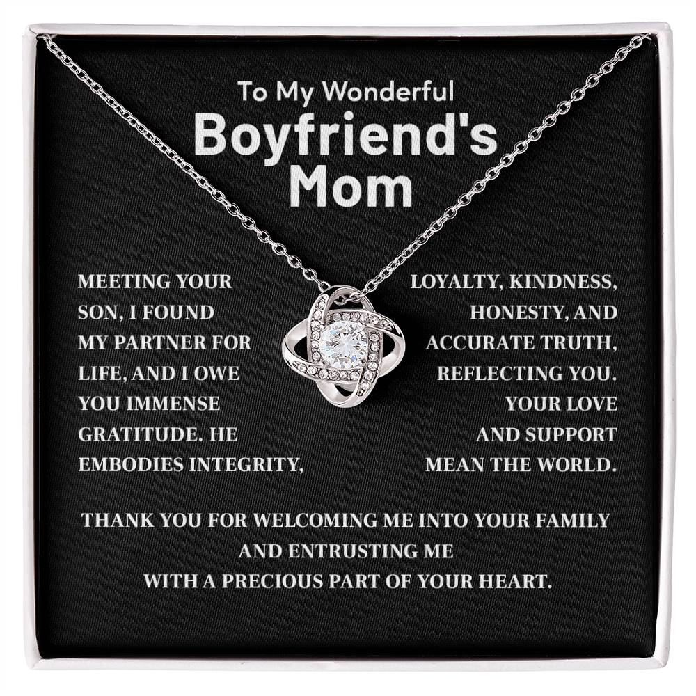 To My Wonderful Boyfriend's Mom Wonderful Boyfriend’s Mom Necklace Gift Gift For Boyfriend’s Mom Support From Mom Necklace Meaningful Keepsake For Boyfriend’s Mom Necklace From Girlfriend To Boyfriend’s Mom Unique Gift For Boyfriend’s Mom