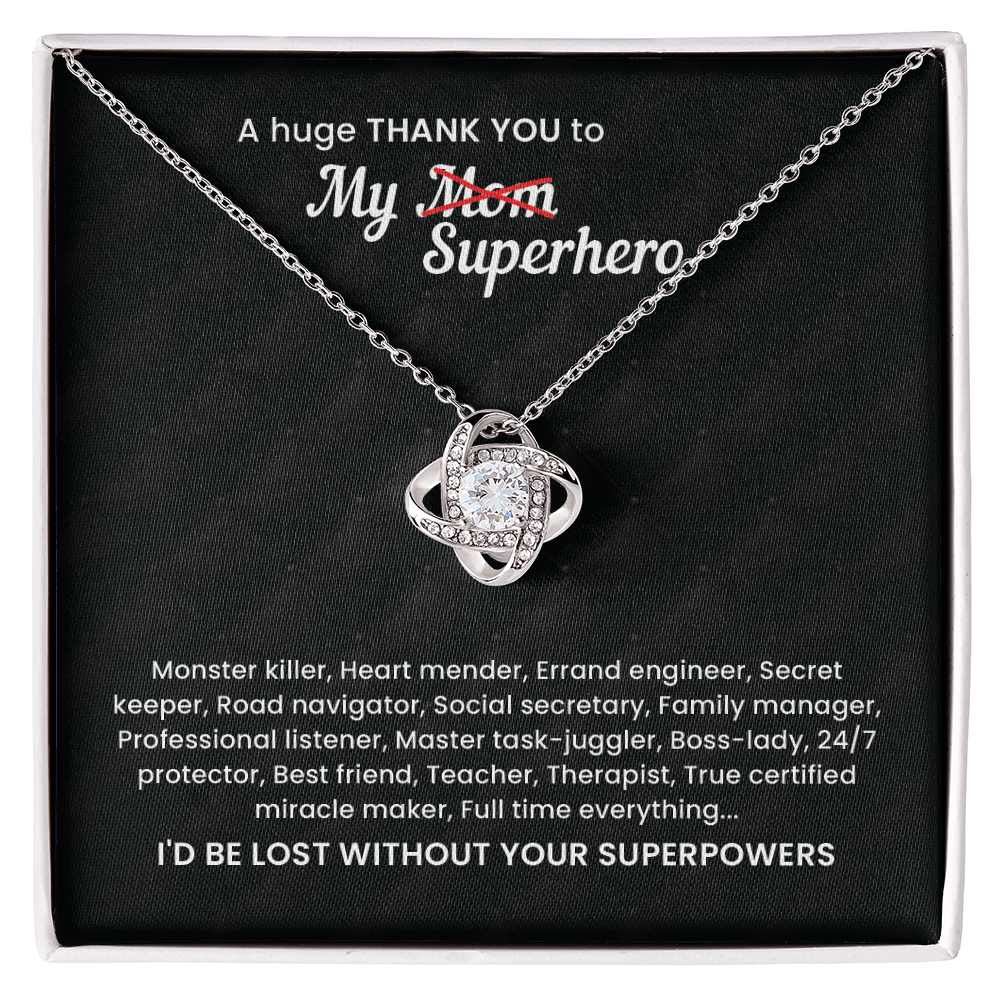 A Hugs Thank You My Superhero Necklace For Mom