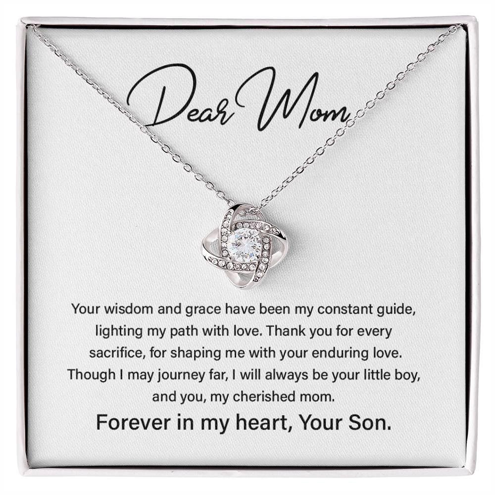 Heartfelt Necklace from Son to Mom with Keepsake Message Card