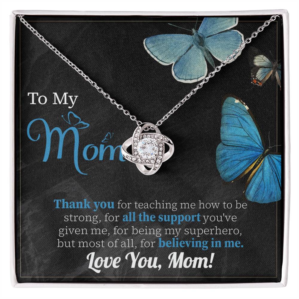 Thank You Mom Necklace – Gift for Believing in Me with Butterfly Card
