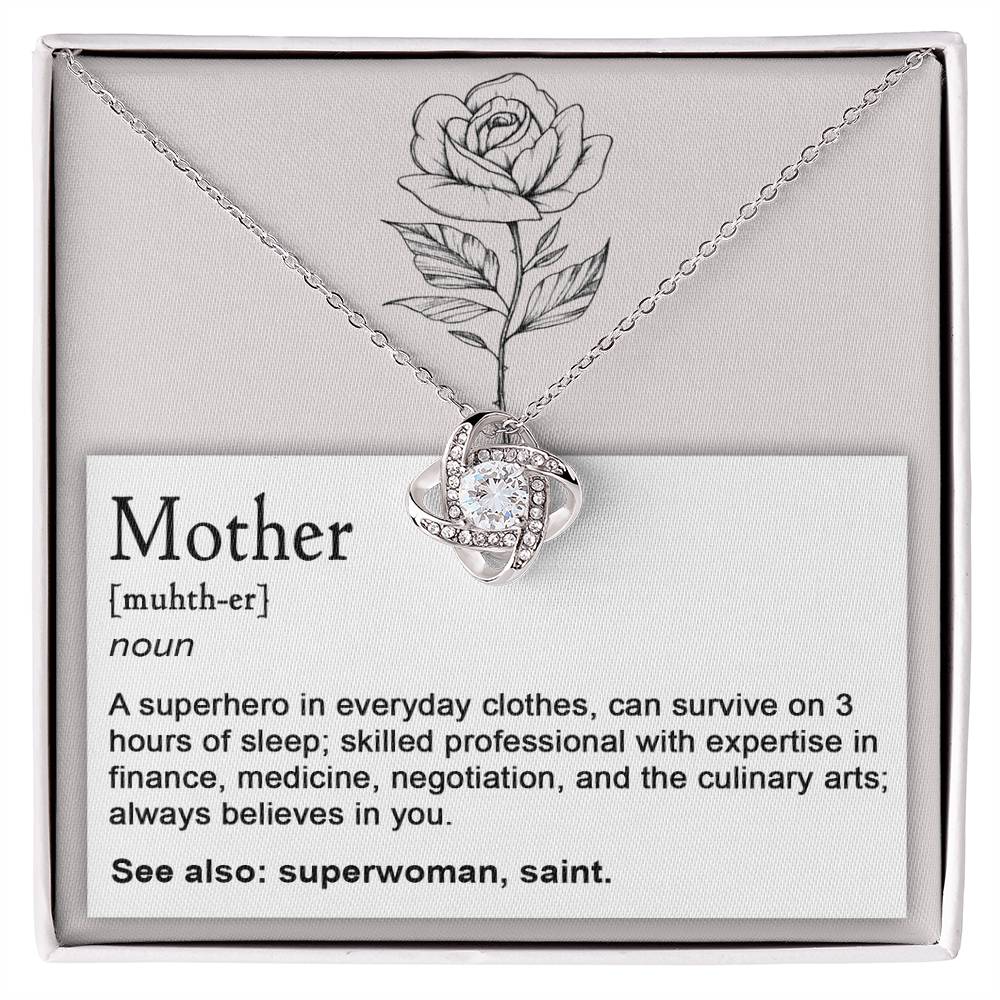 Funny Mother Definition Necklace Gift – Supermom Appreciation Jewelry