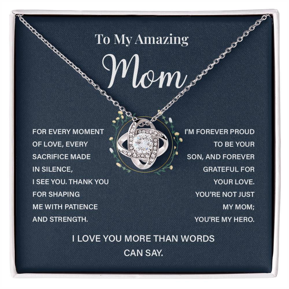 Necklace Gift for Mom from Son with Inspirational Message