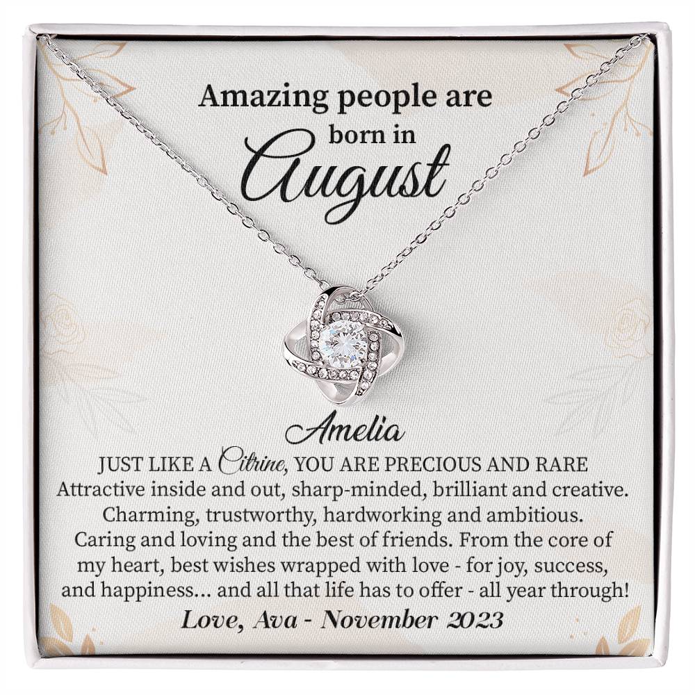 August Birthday Gift for Her – Necklace with Gift Card