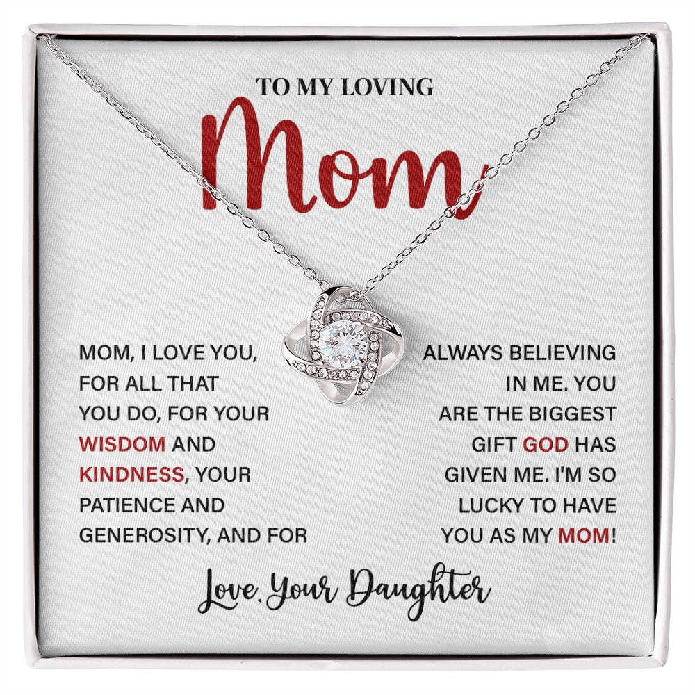 Necklace for Loving Mom from Daughter with Appreciation Note