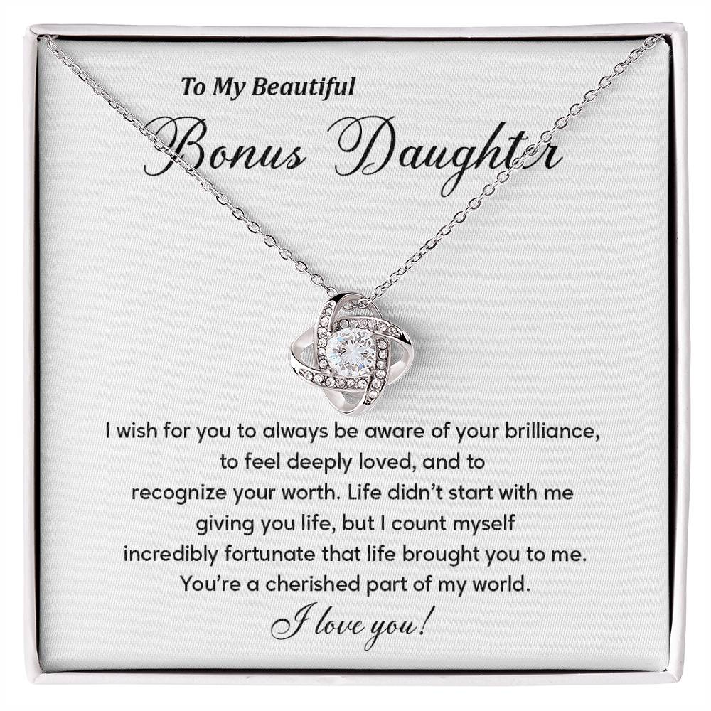 Bonus Daughter Necklace Gift with Emotional Message